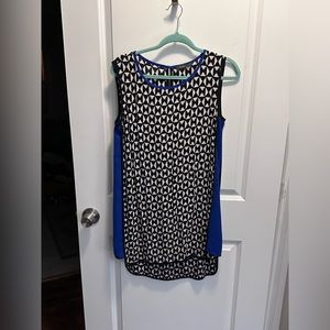 THML Size small blue black and white geometric mini dress - dillards
